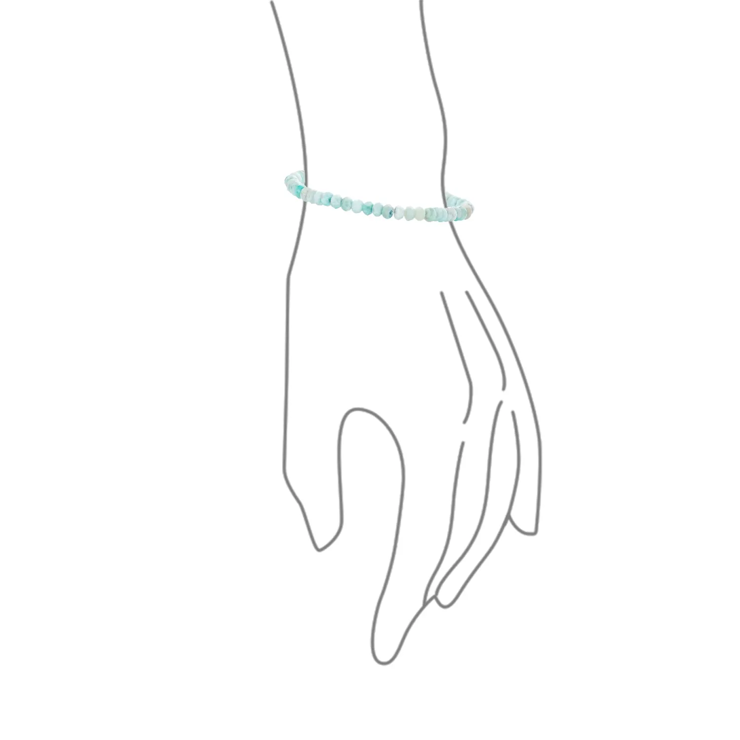 Mini Dainty Larimar Gemstone Bead Stackable Stretch Bracelet