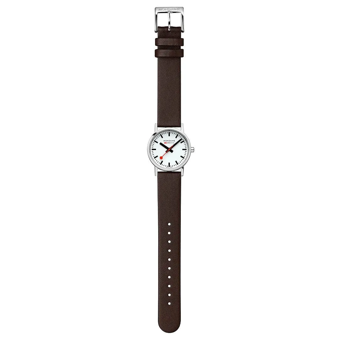 Mondaine Classic 30mm Brown Vegan Leather Watch A658.30323.11SBGV