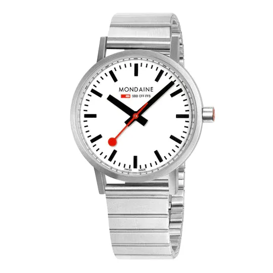 Mondaine - Official Classic 40mm Silver Stainless Steel Watch A660.30360.16SBJ