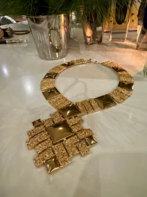 Monet, signed 60s gold articulated necklace