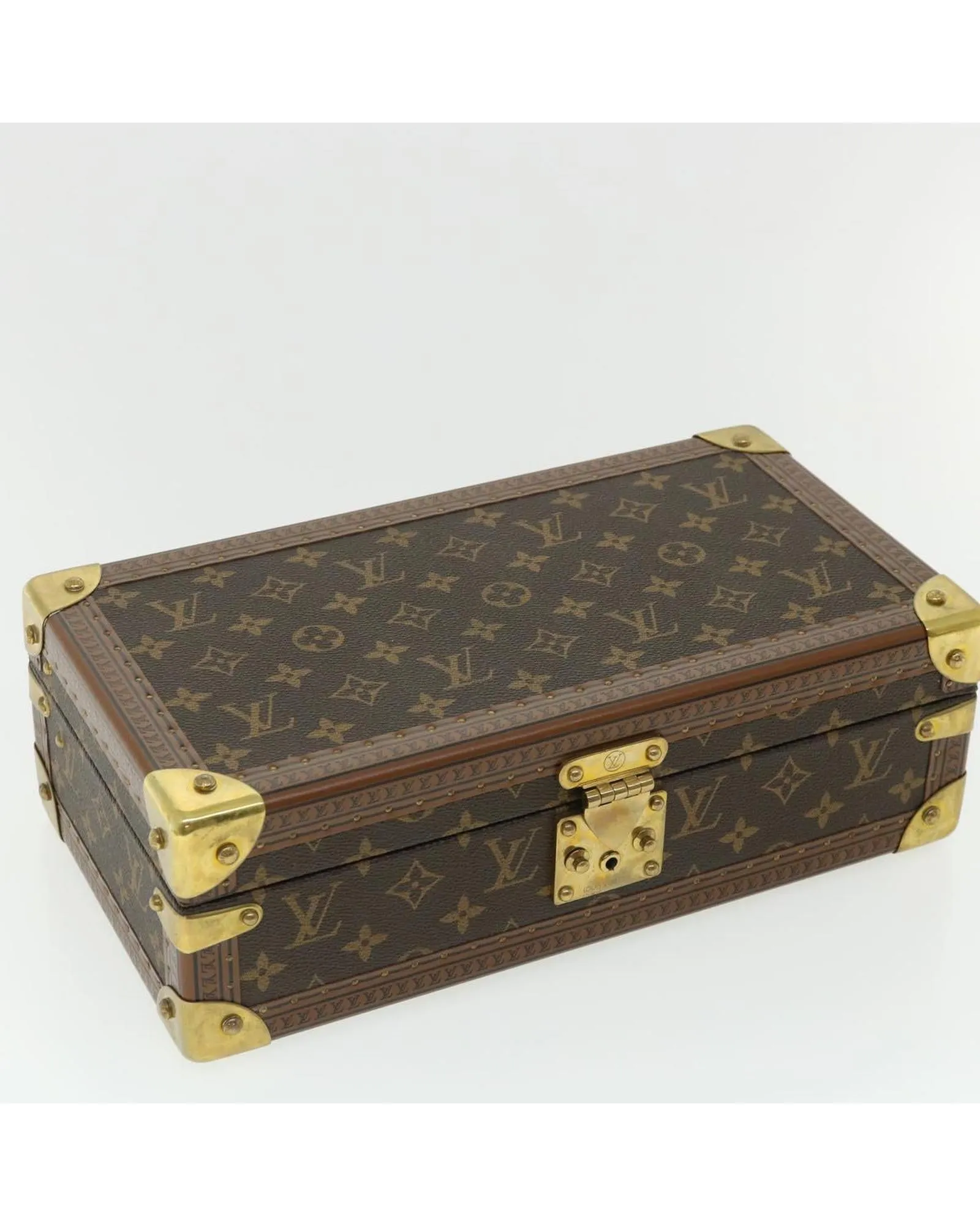 Monogram Coffret 8 Montor Trunk Watch Case LV Auth
