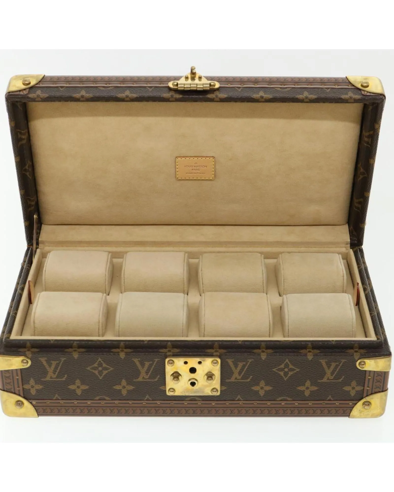 Monogram Coffret 8 Montor Trunk Watch Case LV Auth