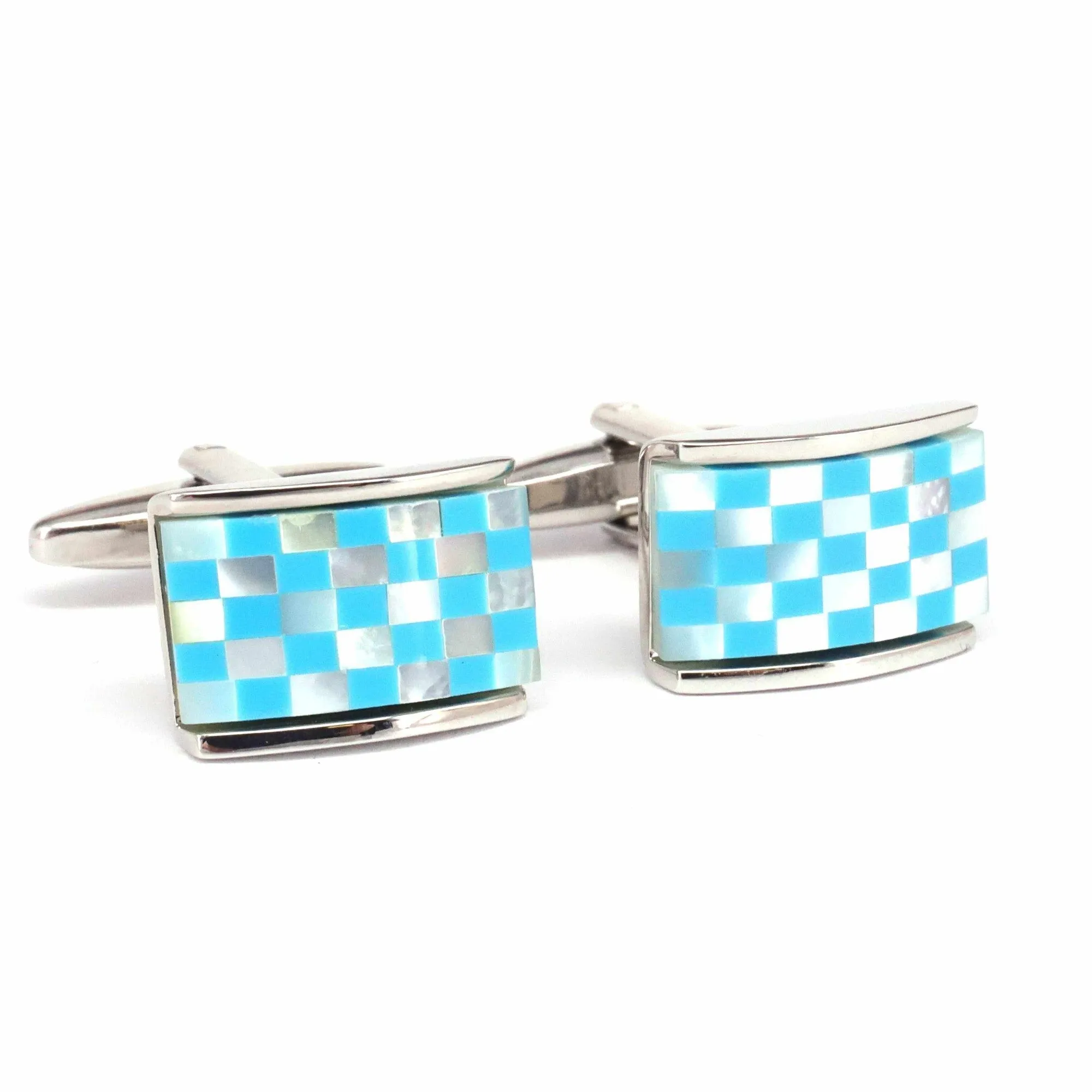 Mosaic Rectangle MOP Cufflinks Blue classic (Online Exclusive)