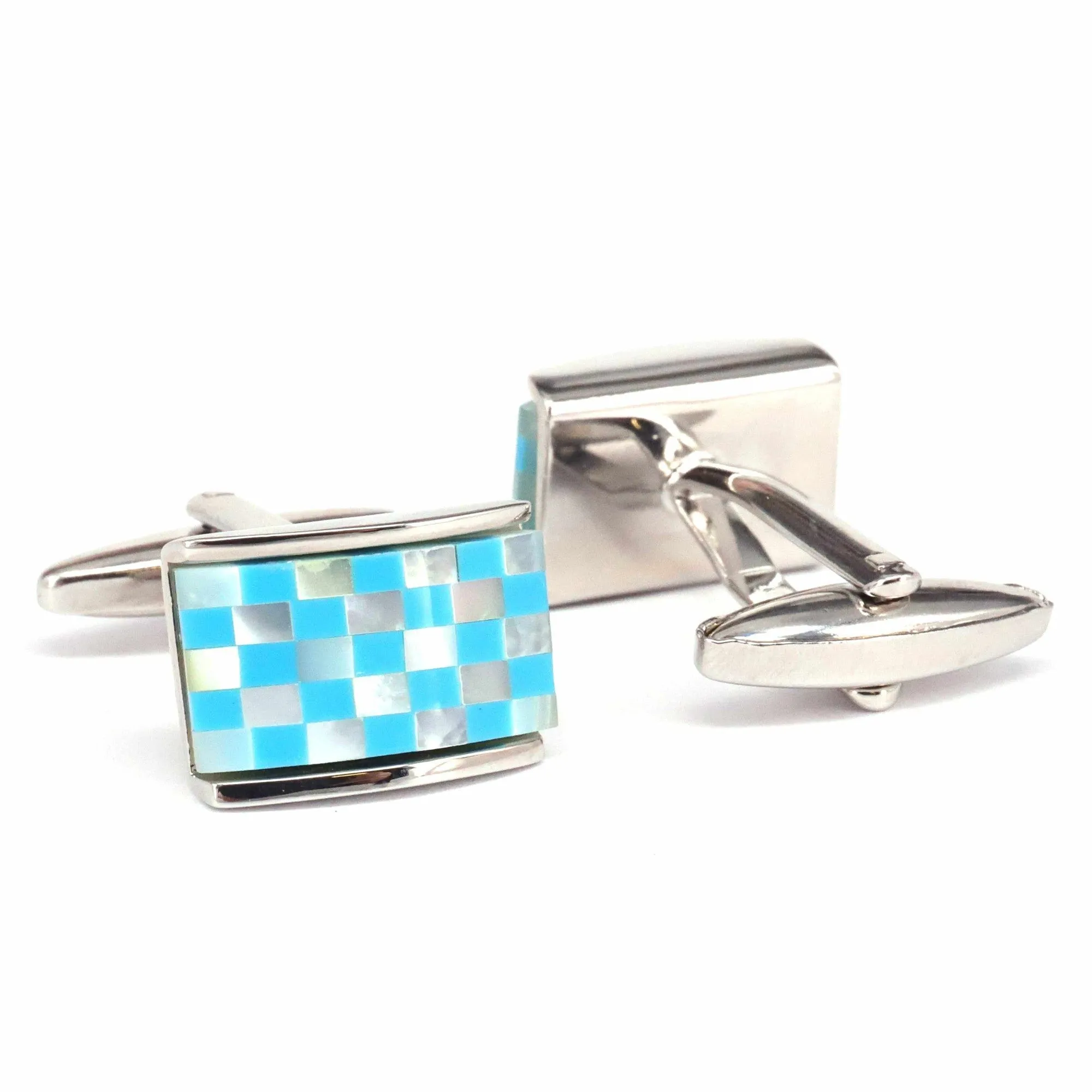 Mosaic Rectangle MOP Cufflinks Blue classic (Online Exclusive)