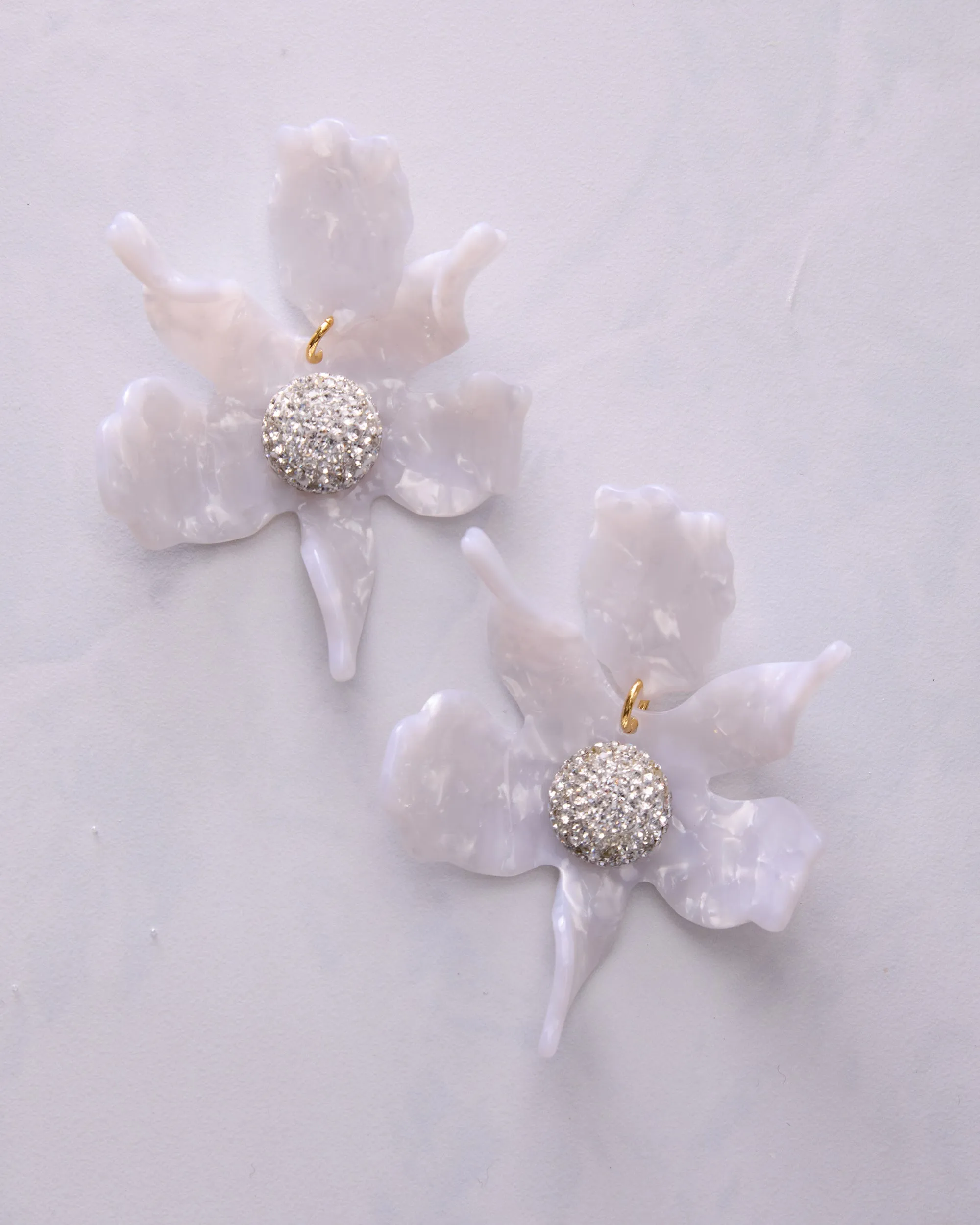 Mother of Pearl - Crystal Lily Earrings - Lele Sadoughi