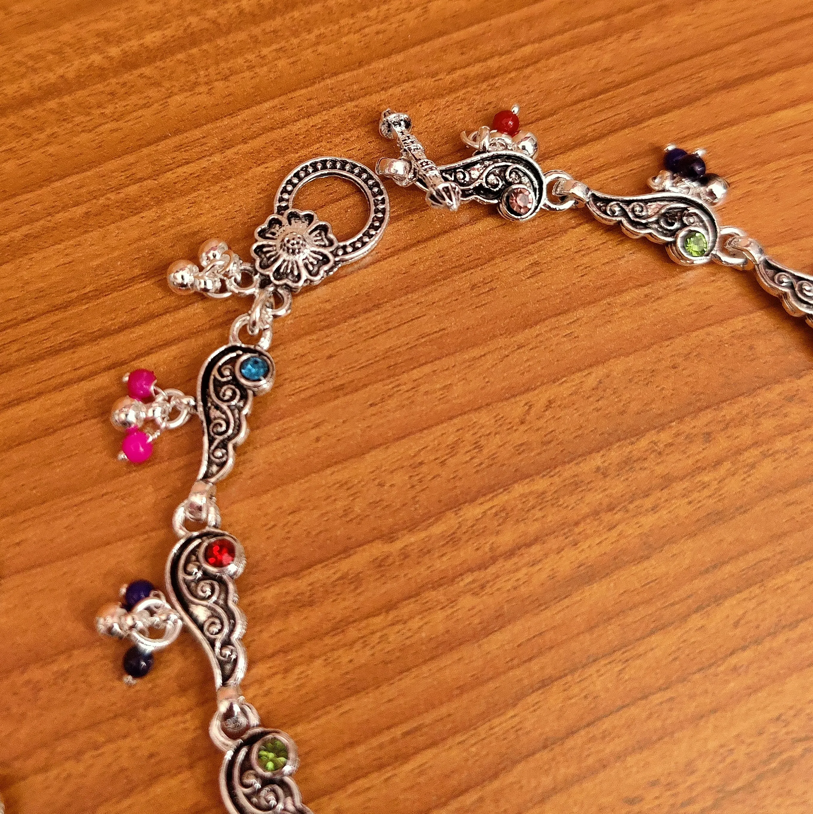 MULTICOLOUR ANTIQUE LOOK ZIRCON ANKLETS
