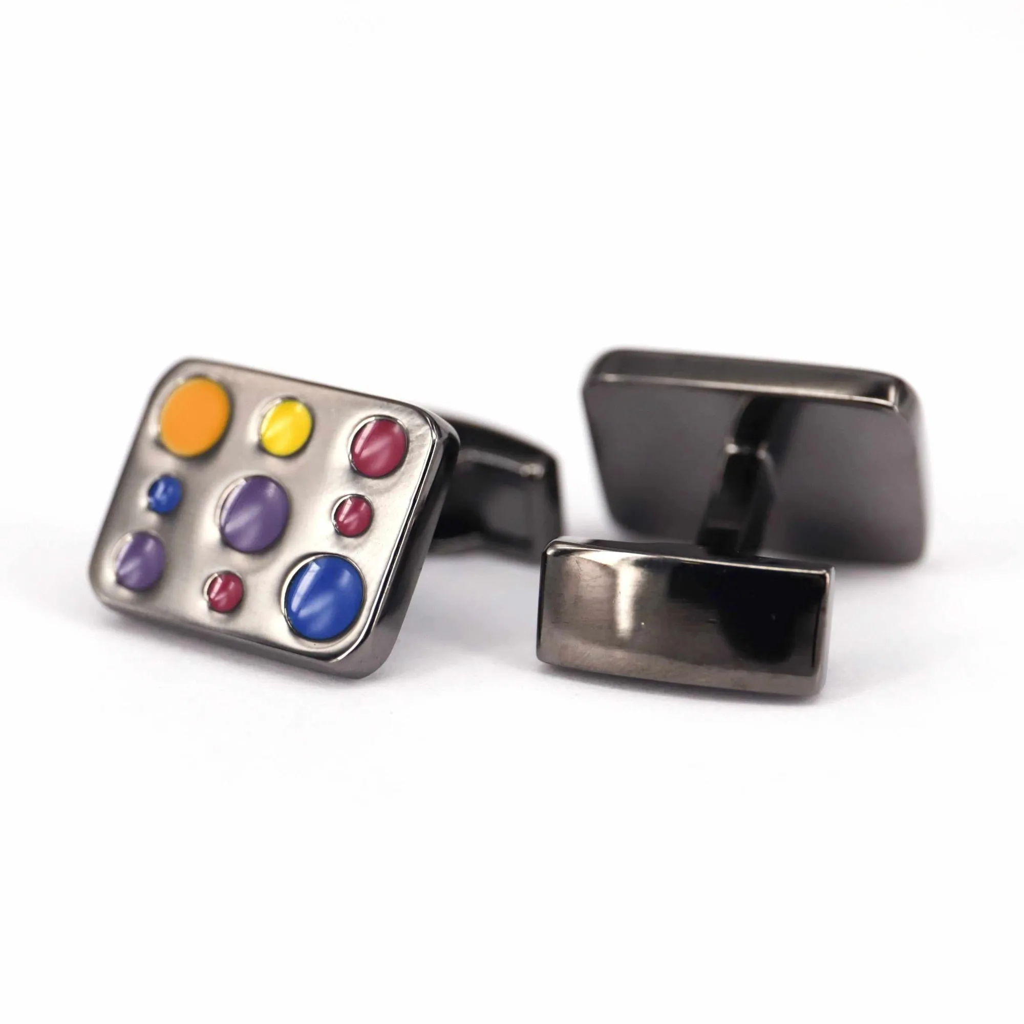 Multicoloured Gunmetal Cufflinks (Online Exclusive)