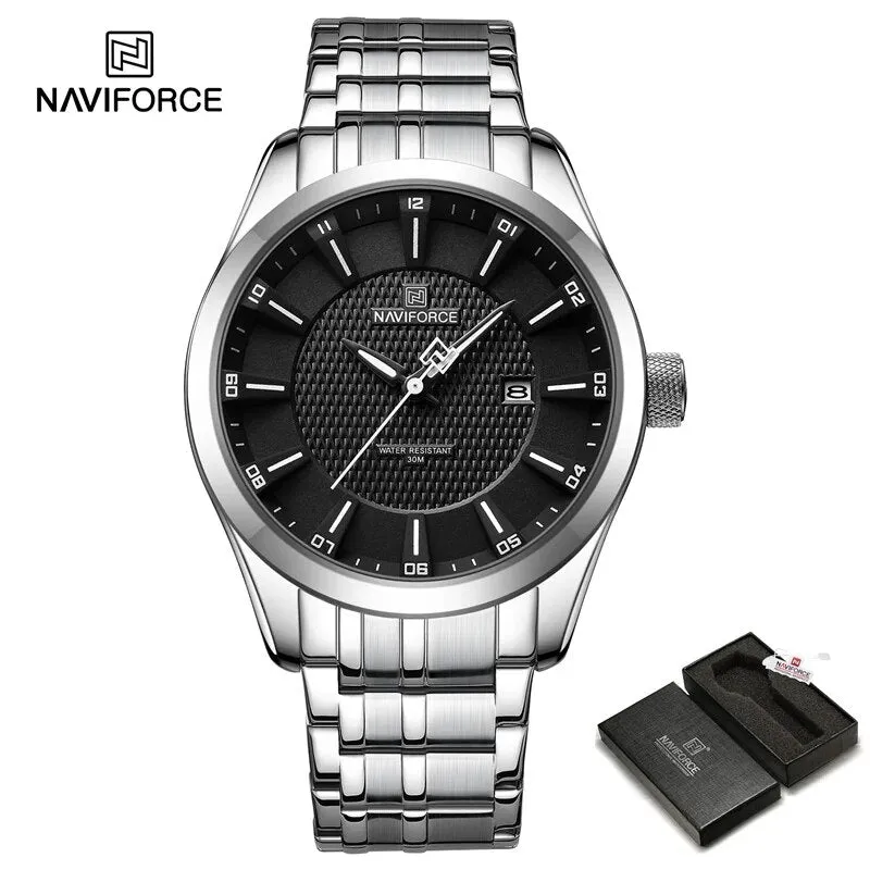 NAVIFORCE 8032 New Design Men Luxury Watches Simple Fashion Wristwatch Casual Male Quartz Stainless Steel Strap Clock Reloj Hombre