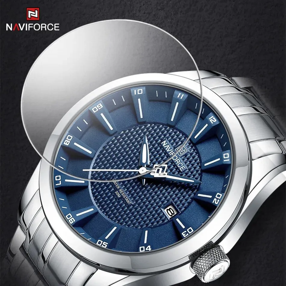 NAVIFORCE 8032 New Design Men Luxury Watches Simple Fashion Wristwatch Casual Male Quartz Stainless Steel Strap Clock Reloj Hombre