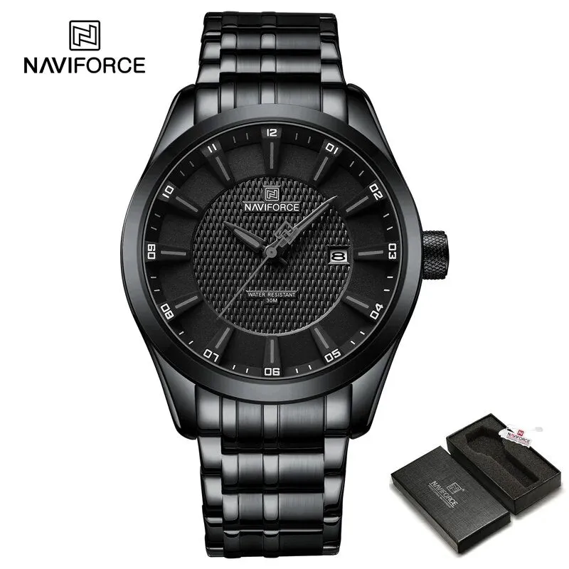 NAVIFORCE 8032 New Design Men Luxury Watches Simple Fashion Wristwatch Casual Male Quartz Stainless Steel Strap Clock Reloj Hombre