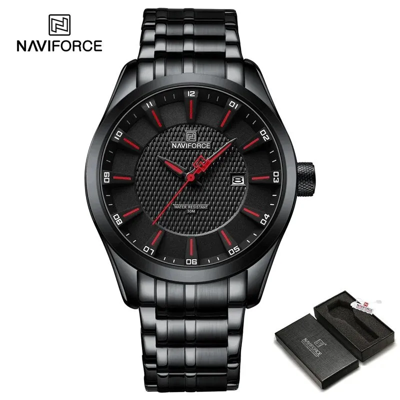 NAVIFORCE 8032 New Design Men Luxury Watches Simple Fashion Wristwatch Casual Male Quartz Stainless Steel Strap Clock Reloj Hombre
