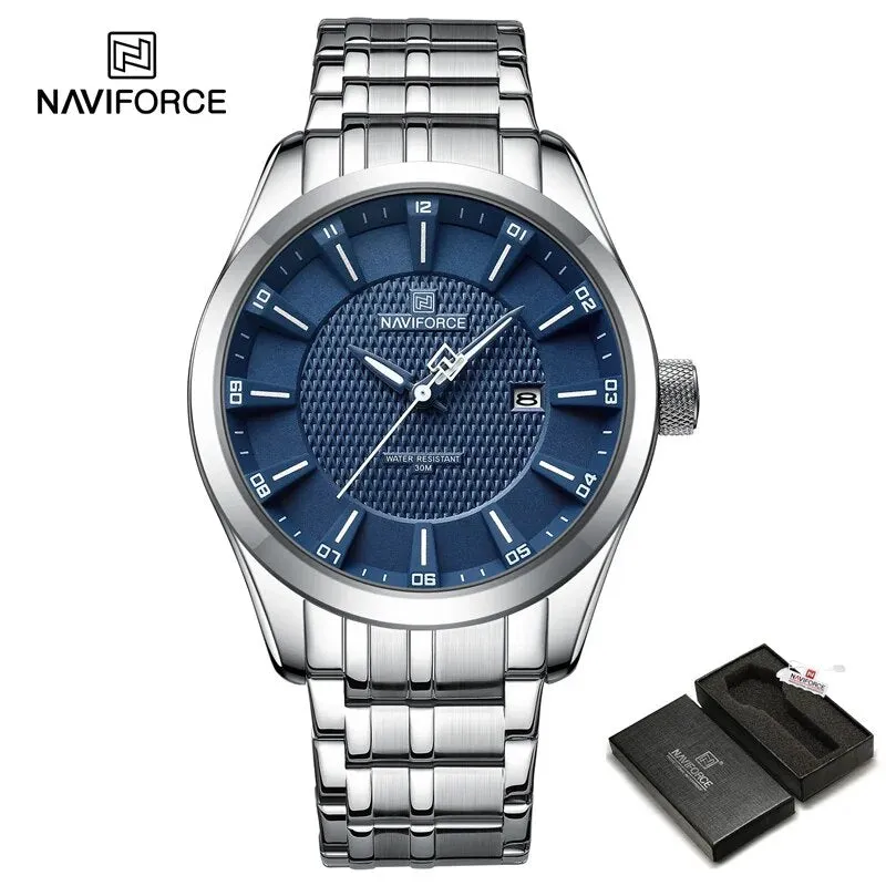 NAVIFORCE 8032 New Design Men Luxury Watches Simple Fashion Wristwatch Casual Male Quartz Stainless Steel Strap Clock Reloj Hombre