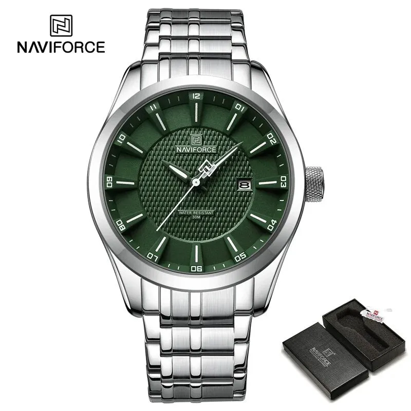 NAVIFORCE 8032 New Design Men Luxury Watches Simple Fashion Wristwatch Casual Male Quartz Stainless Steel Strap Clock Reloj Hombre