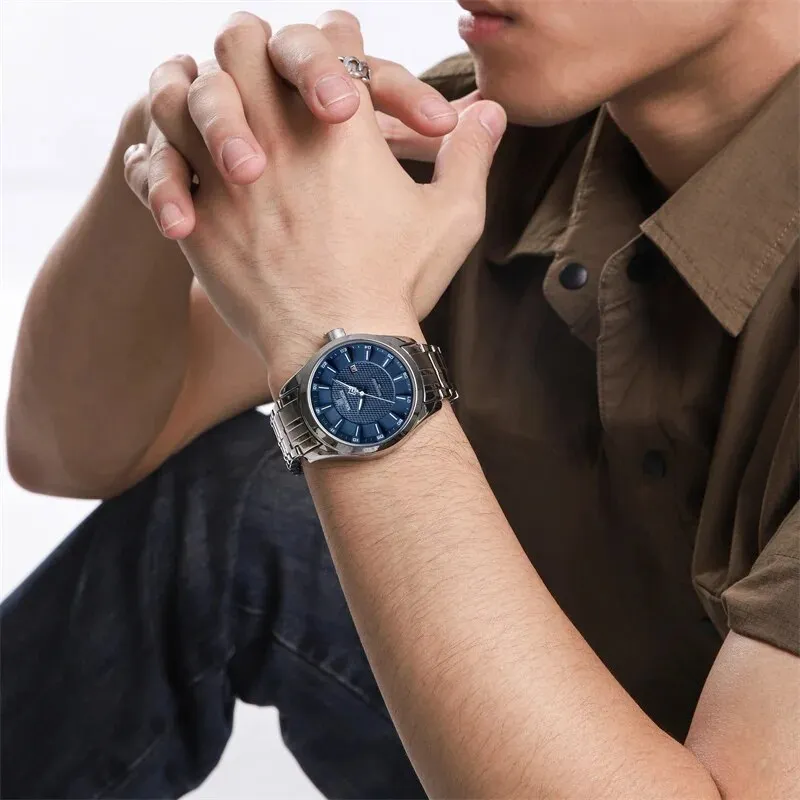 NAVIFORCE 8032 New Design Men Luxury Watches Simple Fashion Wristwatch Casual Male Quartz Stainless Steel Strap Clock Reloj Hombre