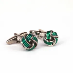 Neon Green enamel Knot Cufflinks  (Online Exclusive)