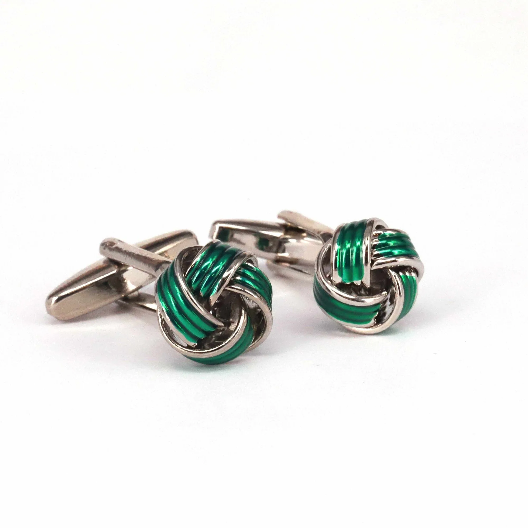 Neon Green enamel Knot Cufflinks  (Online Exclusive)