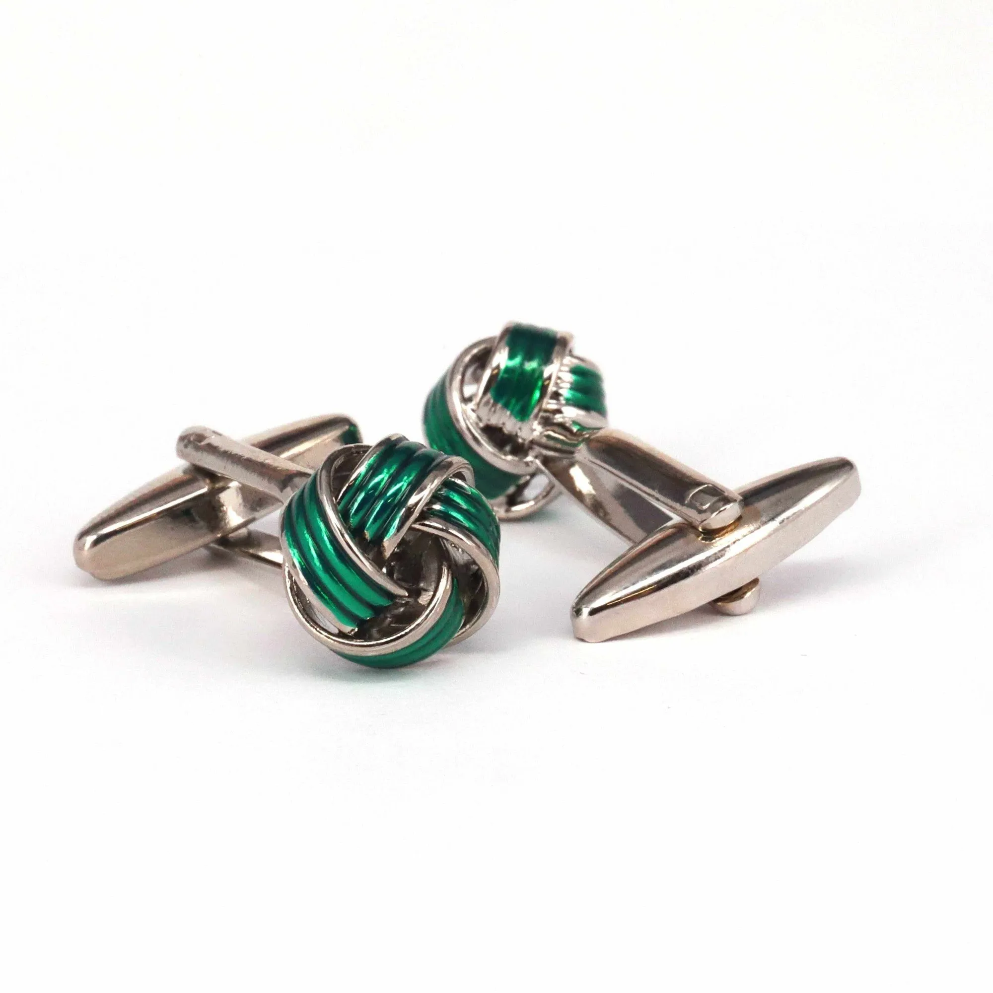 Neon Green enamel Knot Cufflinks  (Online Exclusive)