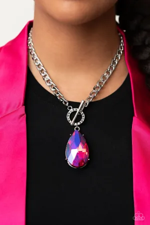 Open Door Jewelry - Edgy Exaggeration - Pink Necklace - Paparazzi Accessories