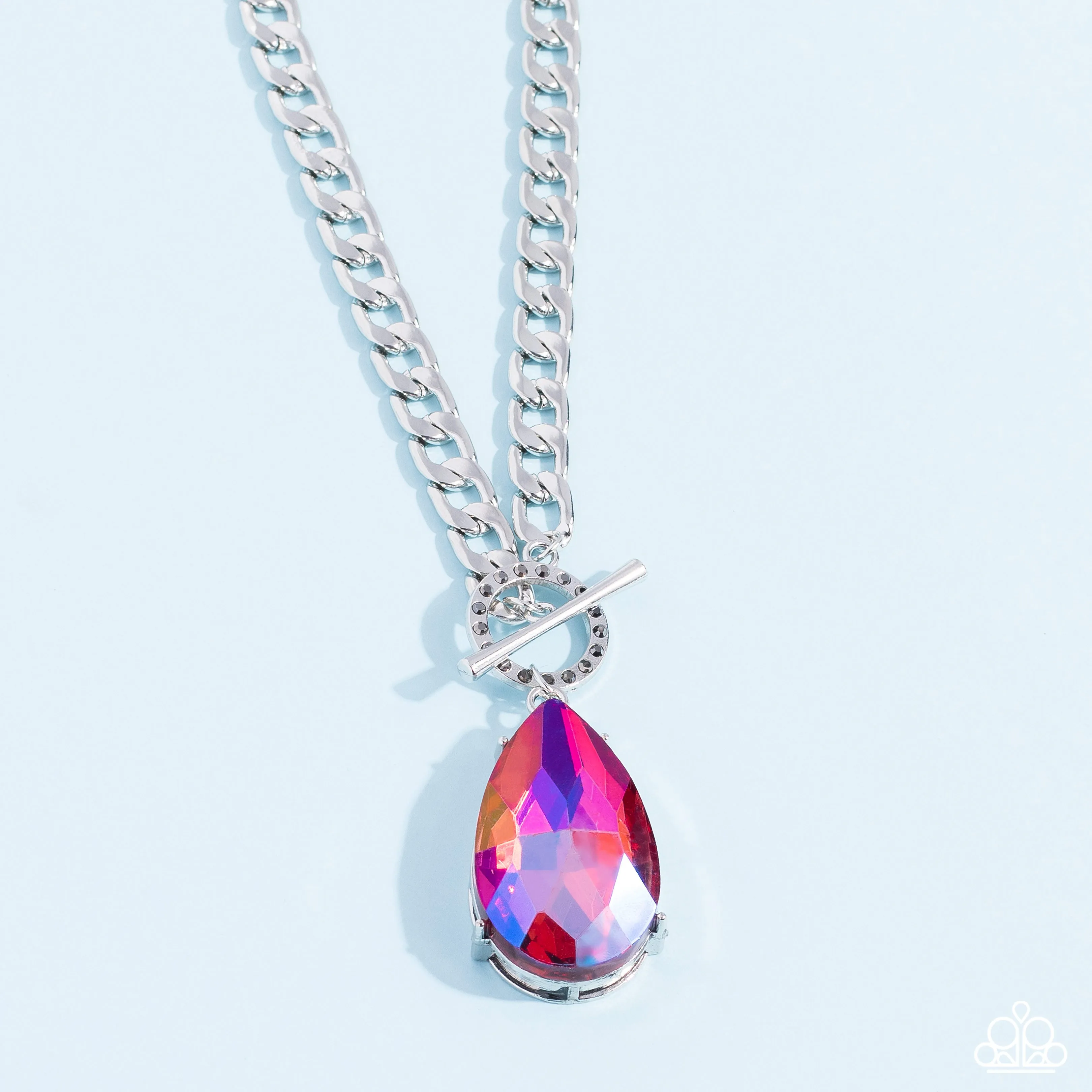 Open Door Jewelry - Edgy Exaggeration - Pink Necklace - Paparazzi Accessories