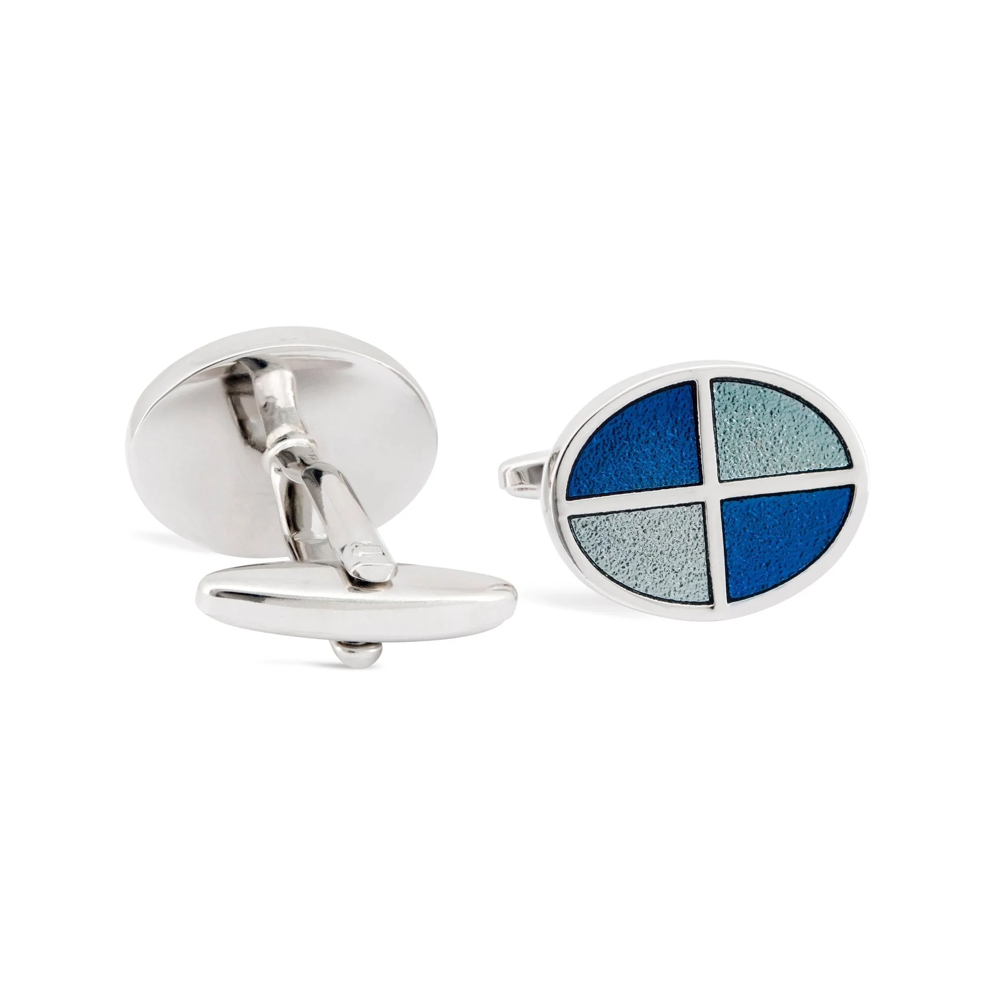 Oval Quadrant in Blue Cufflinks (Online Exclusive)