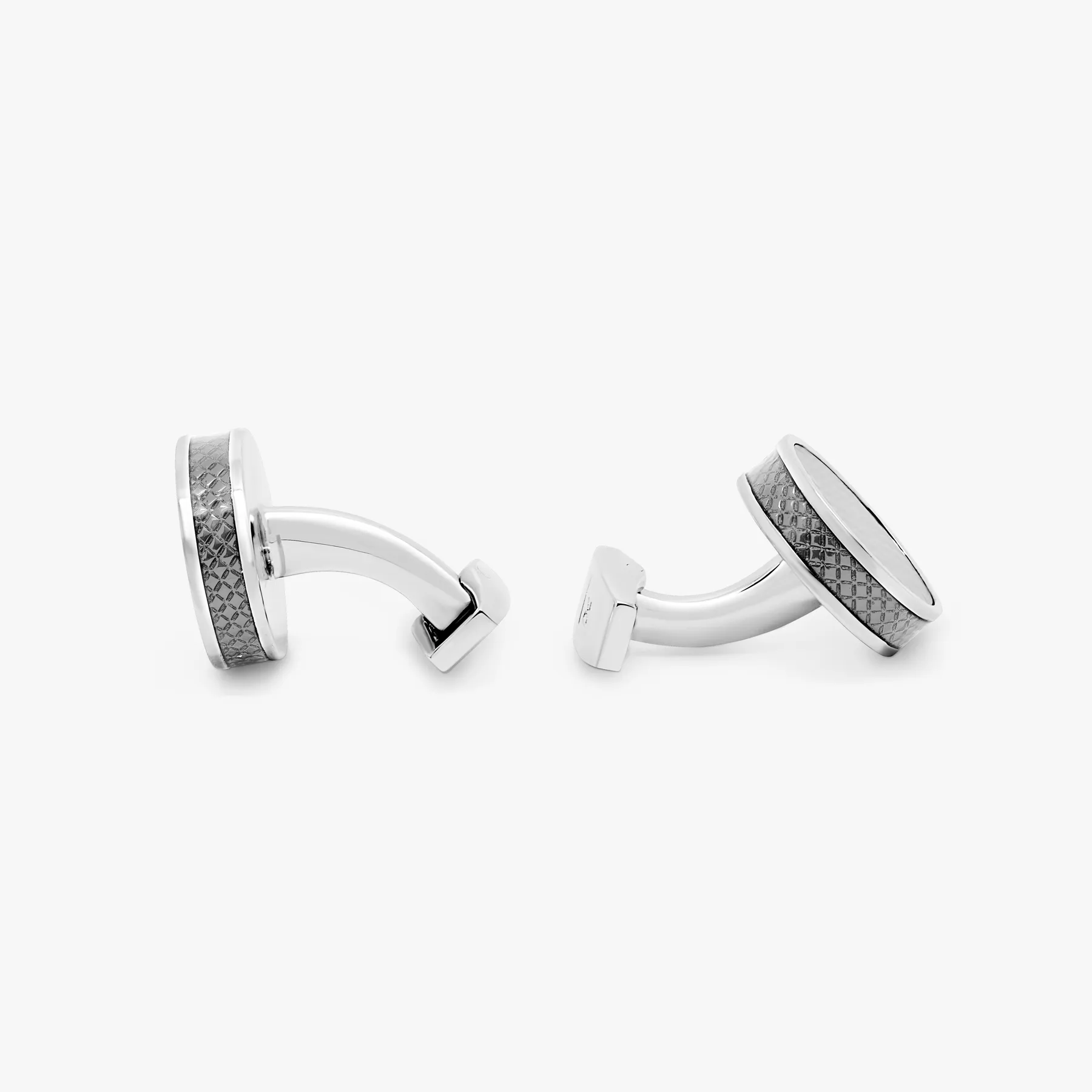 Palladium Tablet cufflinks with grey alutex