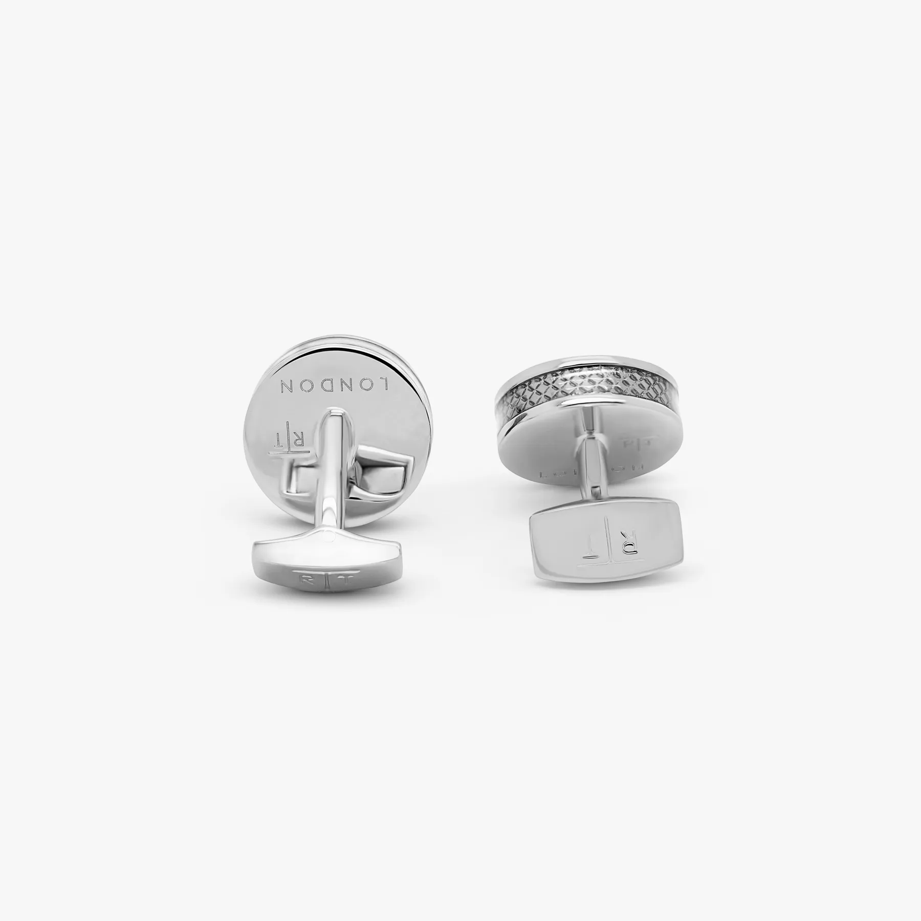Palladium Tablet cufflinks with grey alutex