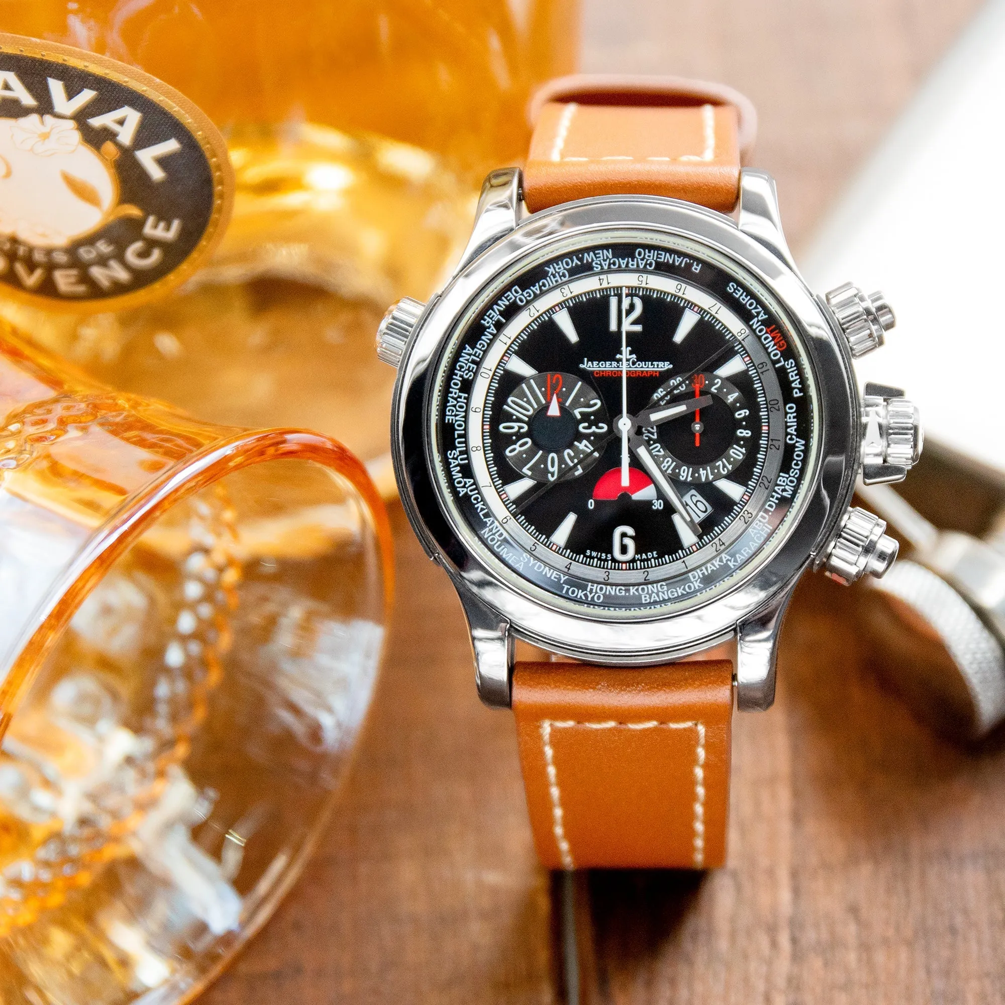 Pam Collection, Brown French Crafted Barenia Leather Strap for Panerai, Beige Stitch.