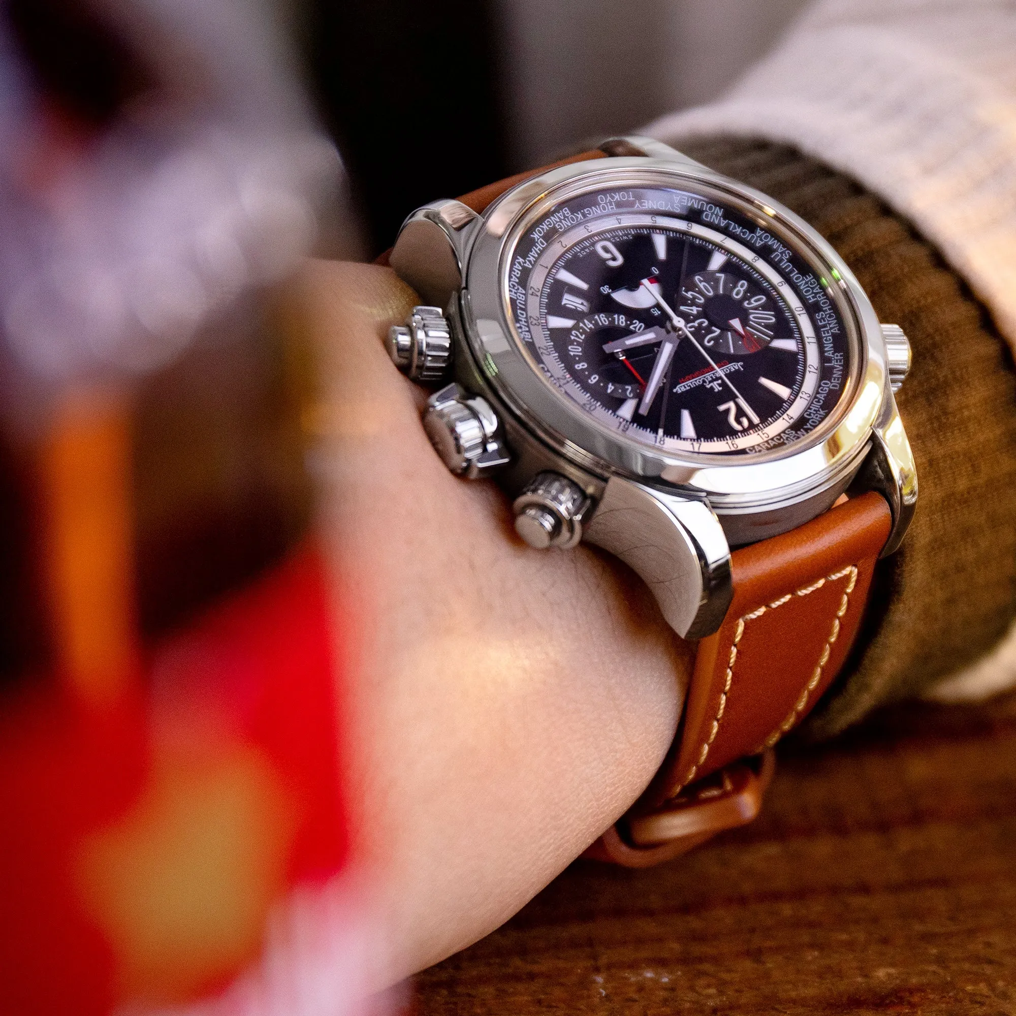 Pam Collection, Brown French Crafted Barenia Leather Strap for Panerai, Beige Stitch.