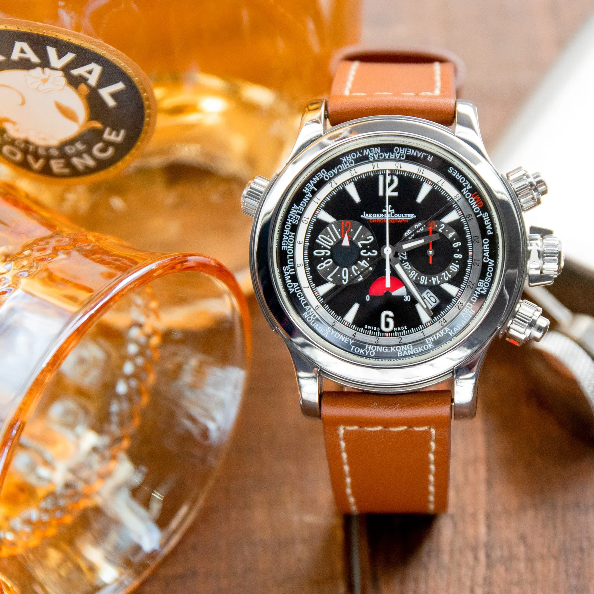 Pam Collection, Brown French Crafted Barenia Leather Watch Strap for Panerai, Beige Stitching