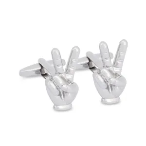 Peace Hand Sign Cufflinks, Victory Hand Sign Cufflinks (Online Exclusive)
