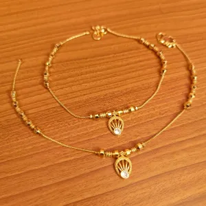 PEAR SHAPED GOLD LOOK CZ ANKLETS