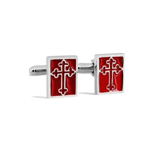 Pectoral Cross Cufflinks in Red (Online Exclusive)