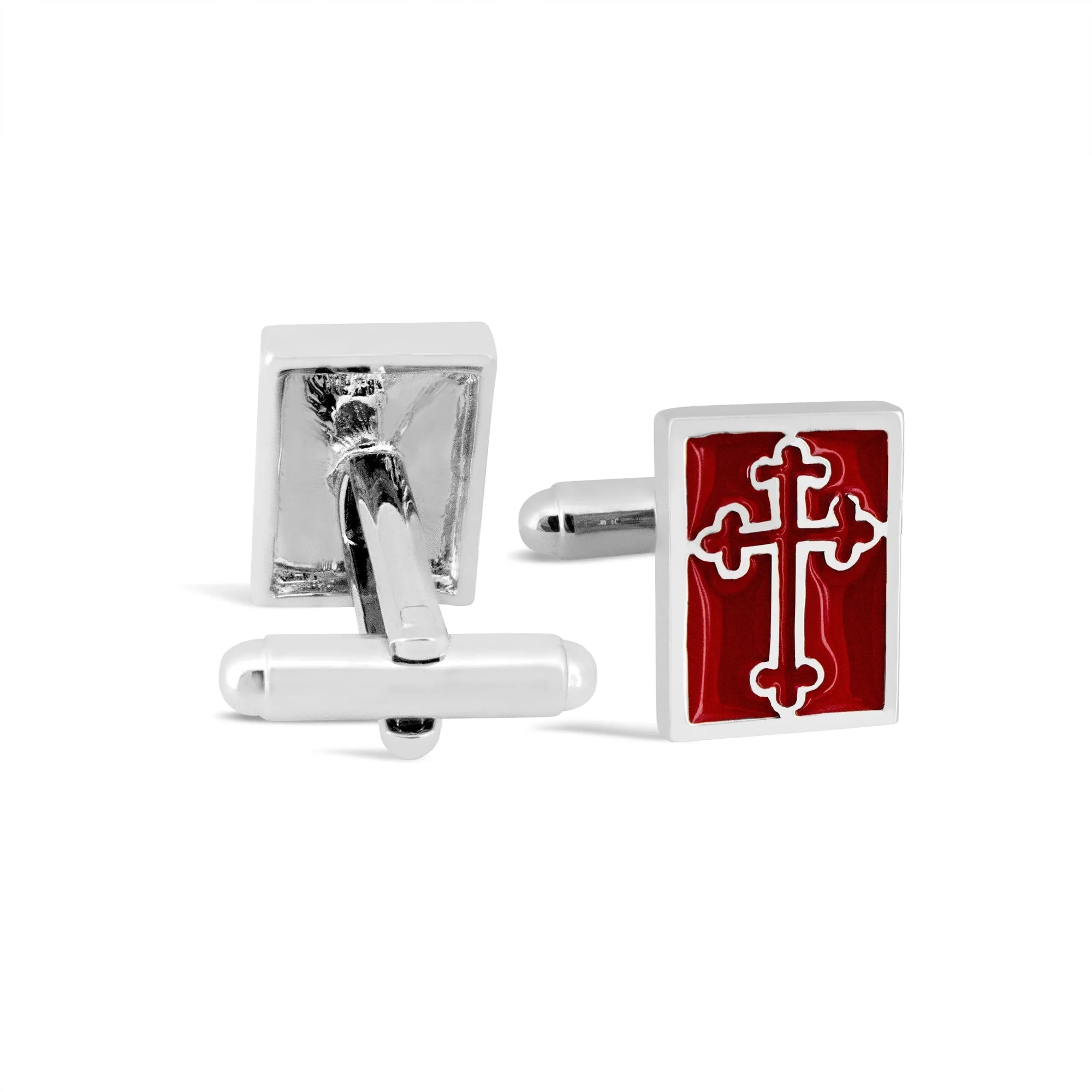 Pectoral Cross Cufflinks in Red (Online Exclusive)