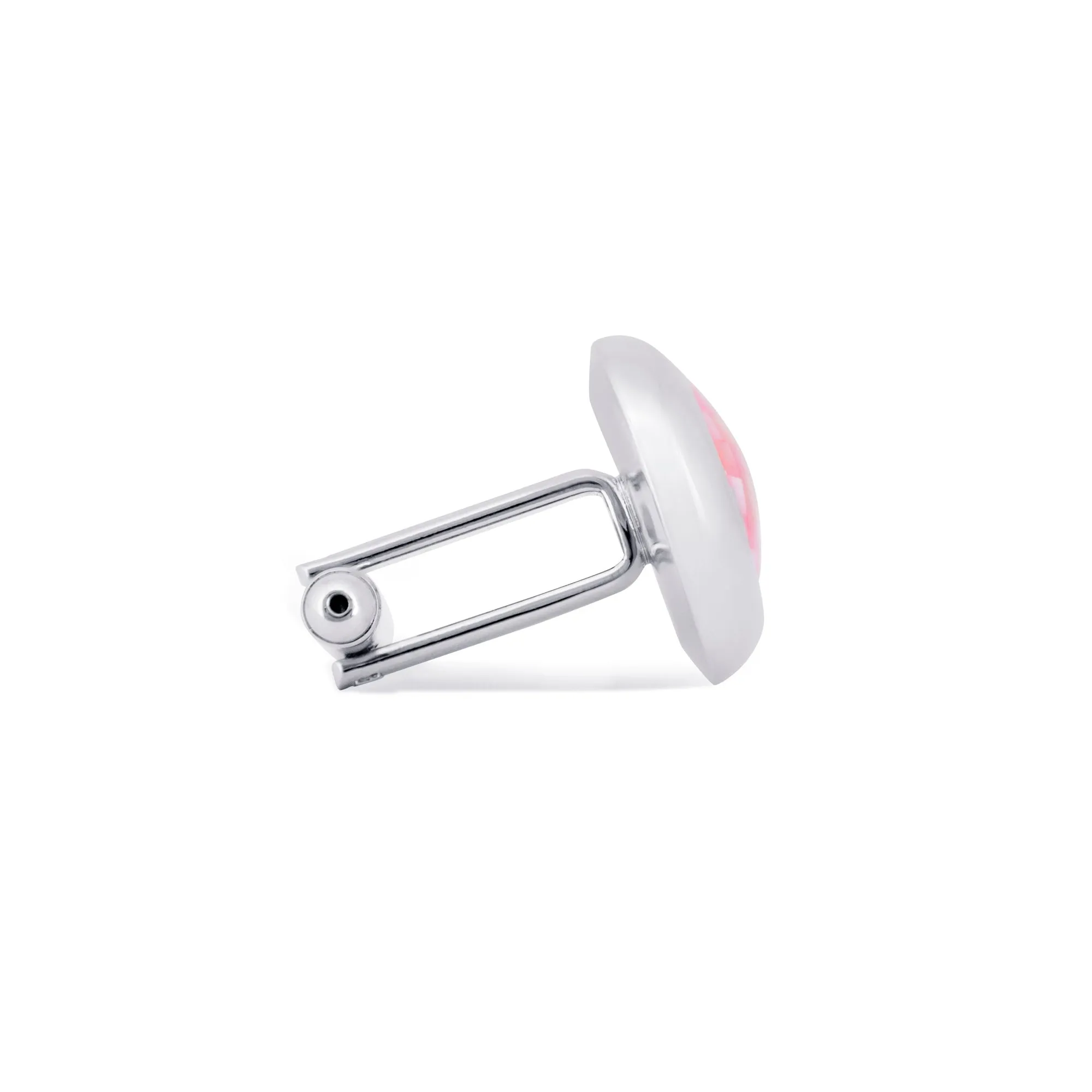Pink Mother of Pearl Circular Grid Cufflinks (Online Exclusive)