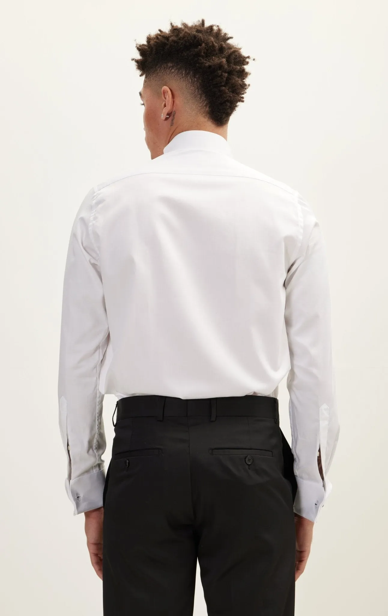 Pique Bib Tuxedo Shirt - White White