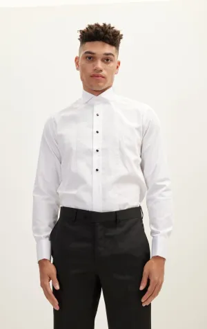 Pique Bib Tuxedo Shirt - White White