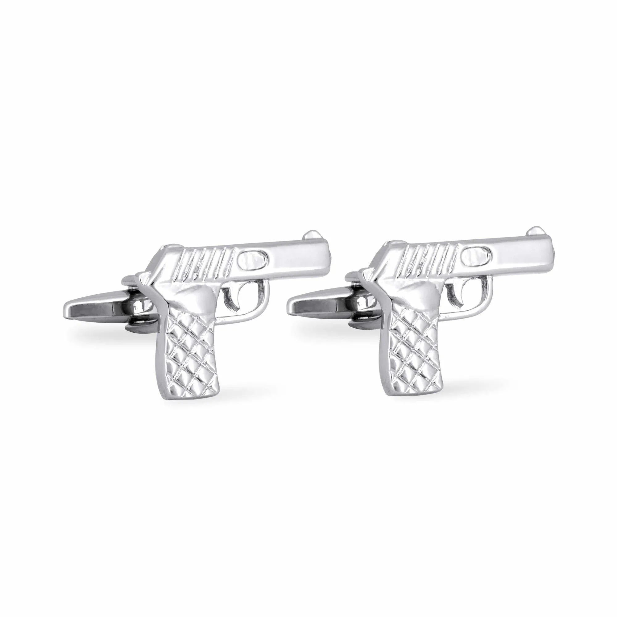 Pistol Gun Silver Cufflinks (Online Exclusive)
