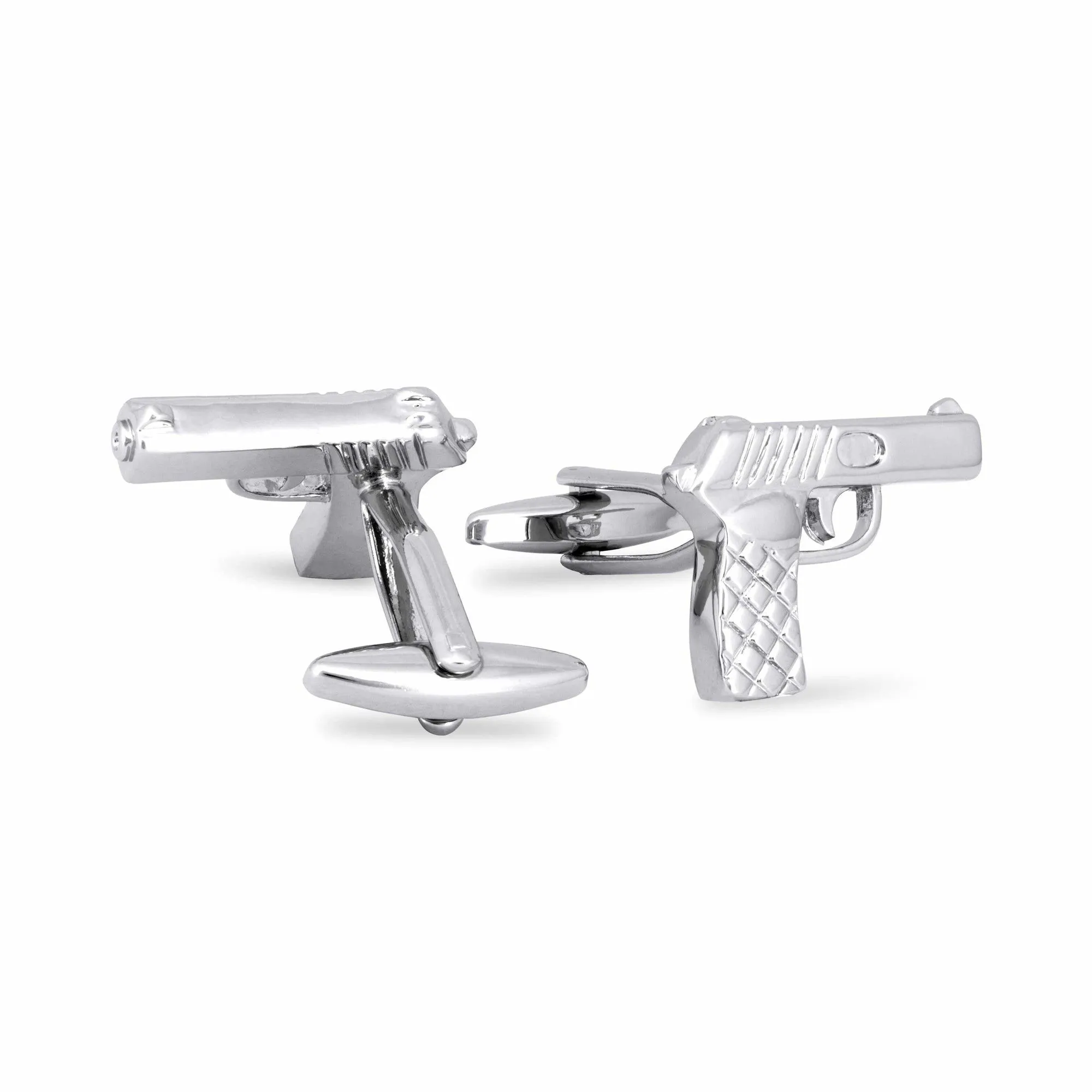 Pistol Gun Silver Cufflinks (Online Exclusive)