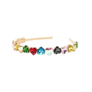 QUEEN OF HEARTS RAINBOW CRYSTAL HEADBAND