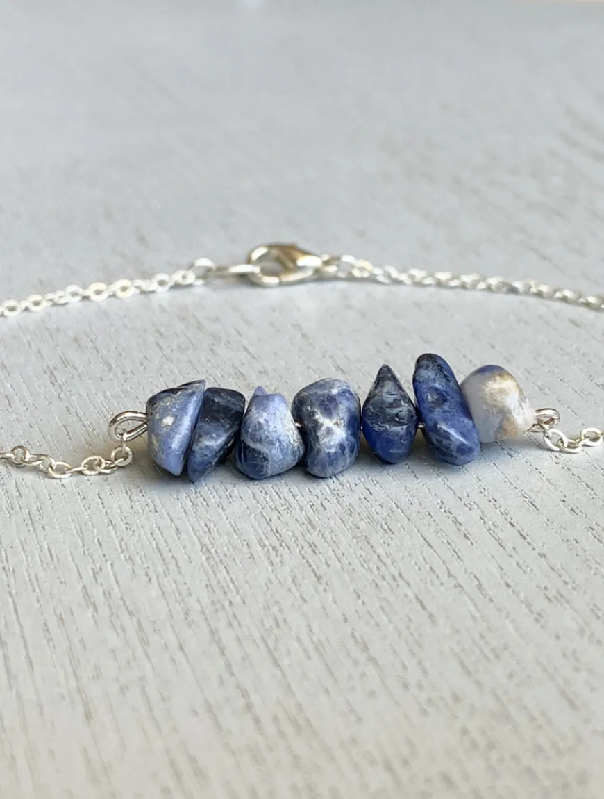 Raw Sodalite Anklet