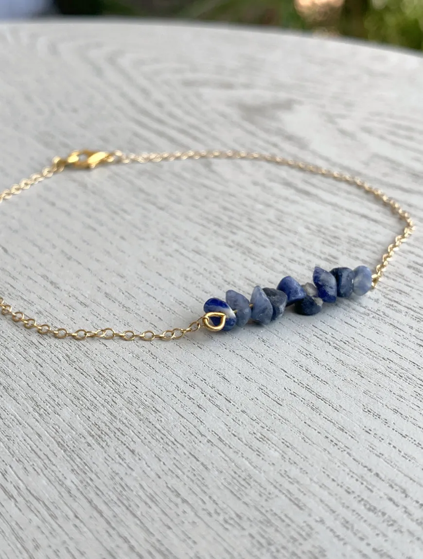 Raw Sodalite Anklet
