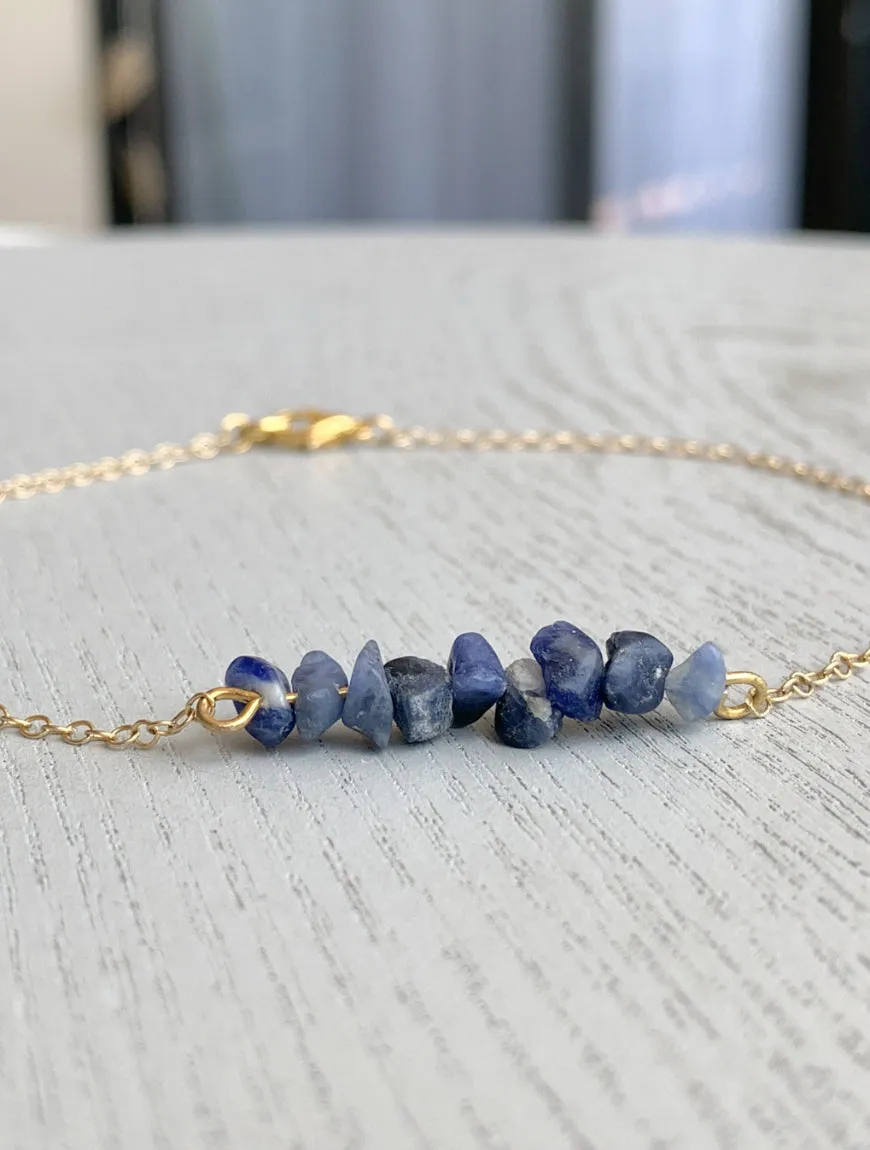 Raw Sodalite Anklet