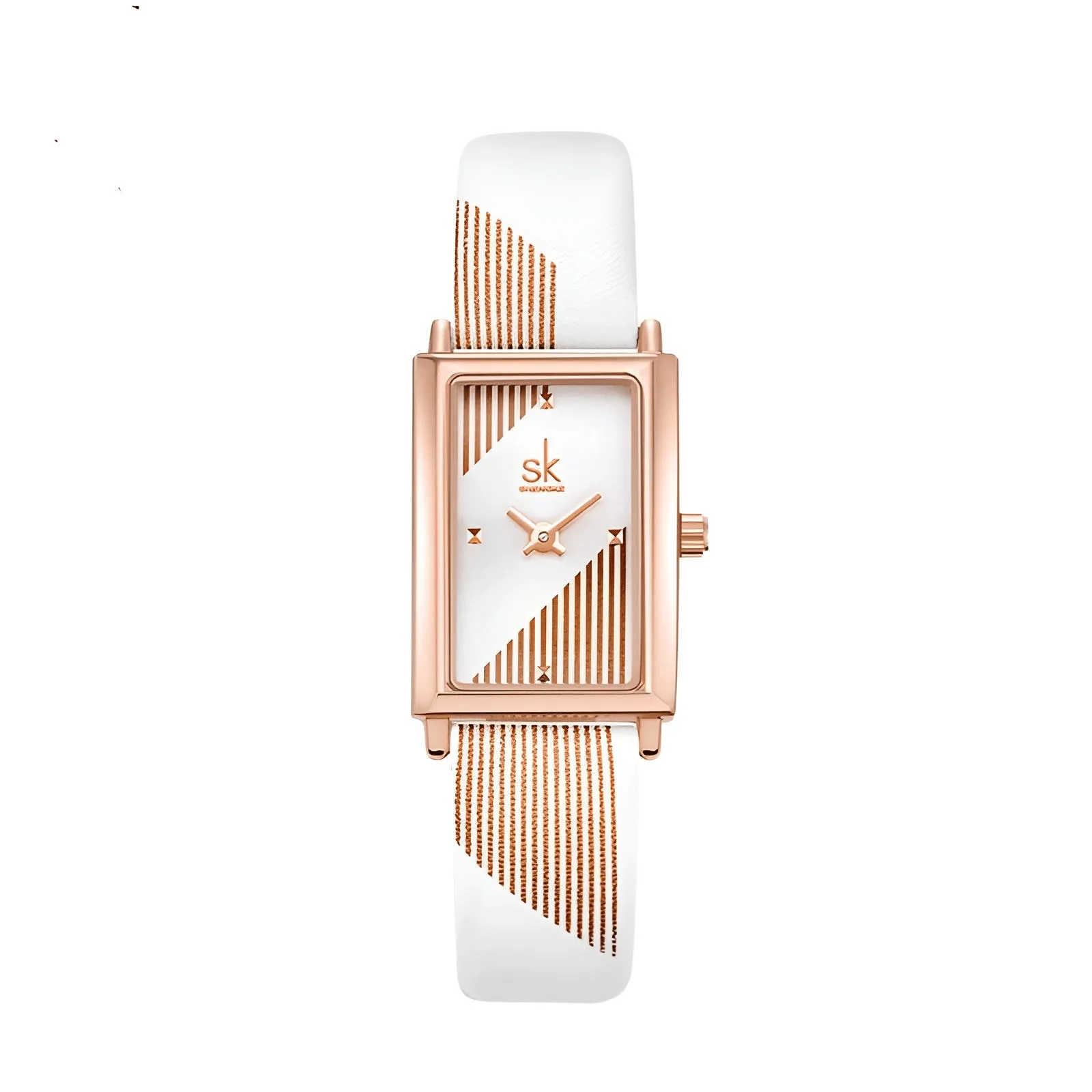 Rectangle Quartz Ladies Watch With Diamond Accents