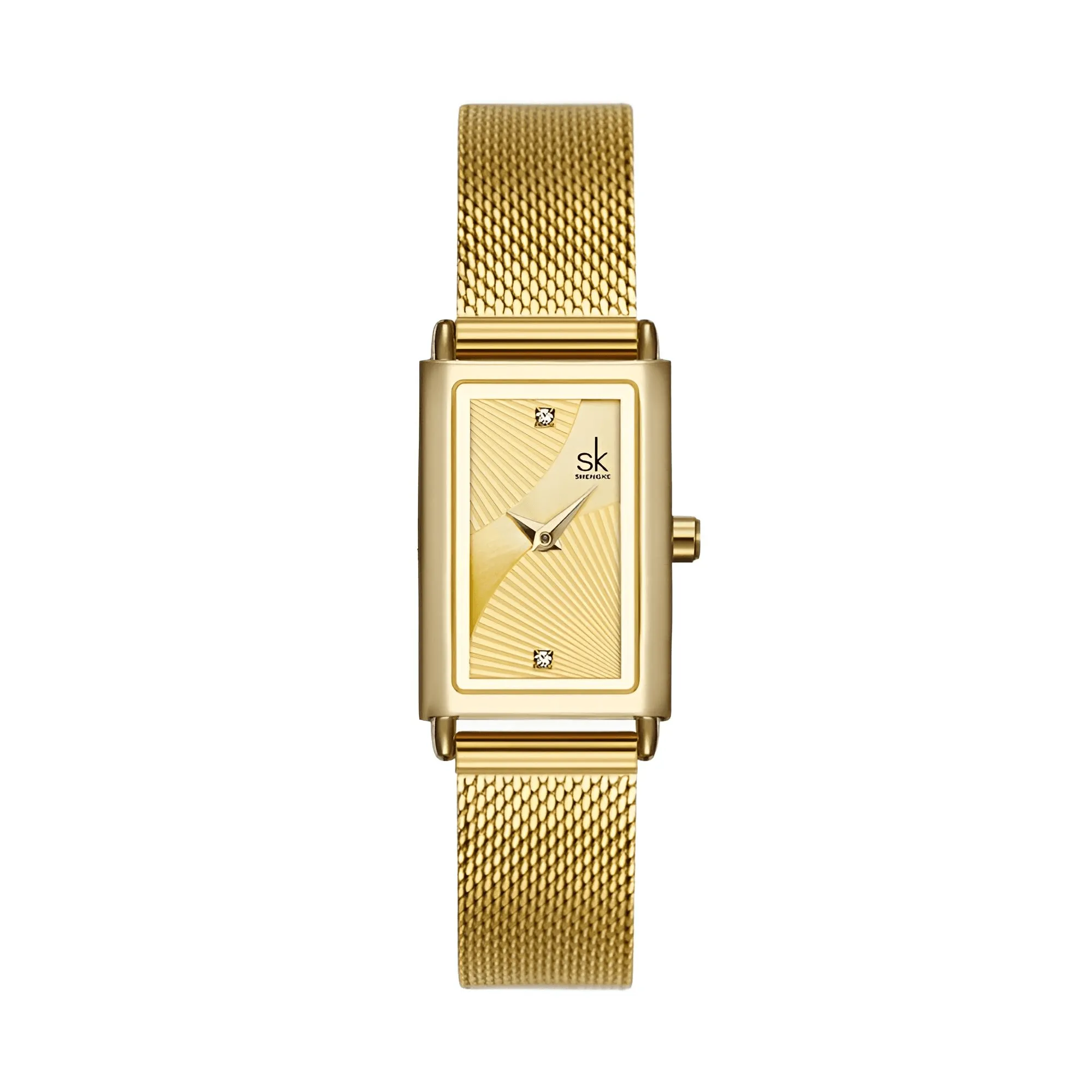 Rectangle Quartz Ladies Watch With Diamond Accents