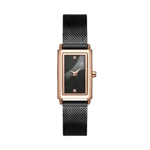 Rectangle Quartz Ladies Watch With Diamond Accents