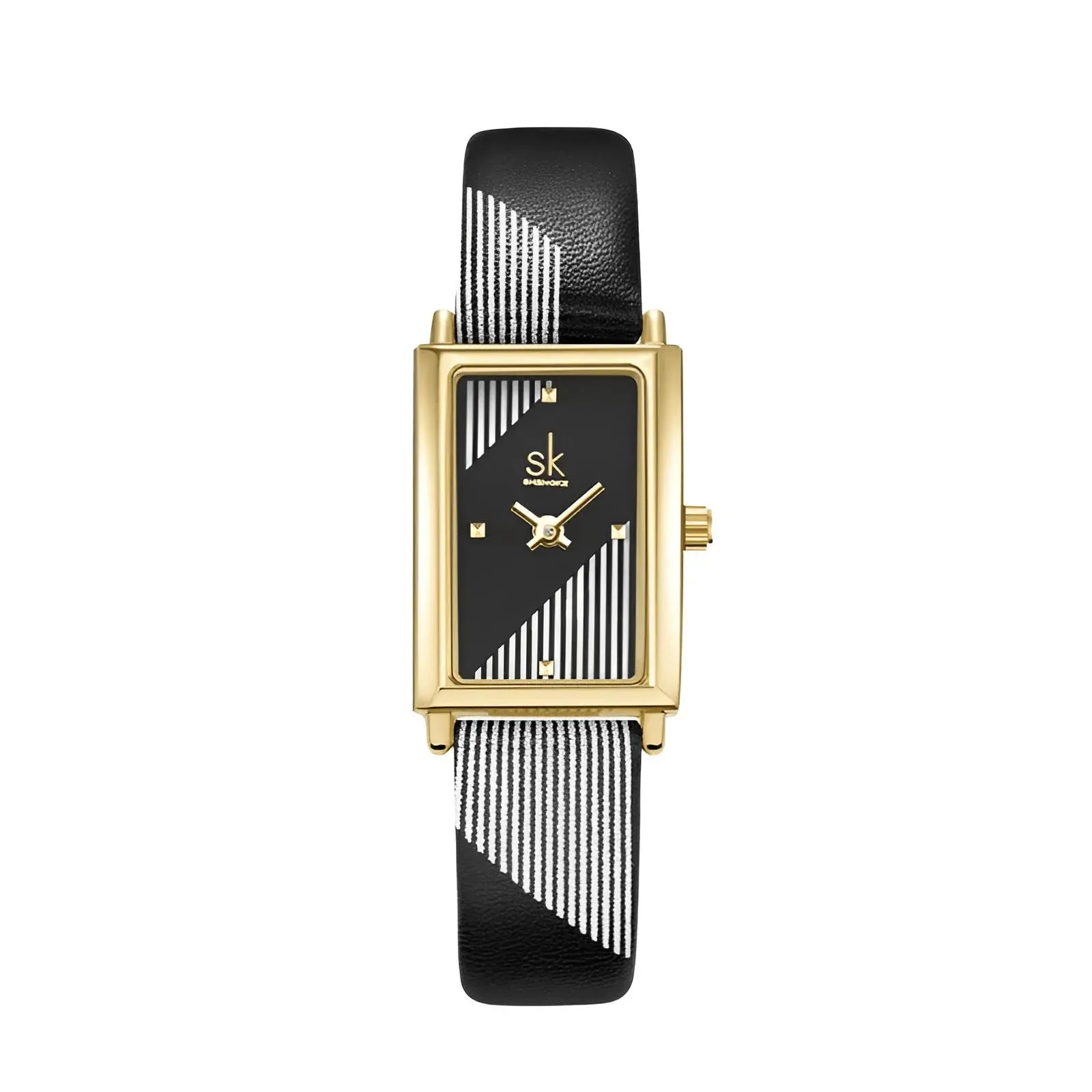 Rectangle Quartz Ladies Watch With Diamond Accents