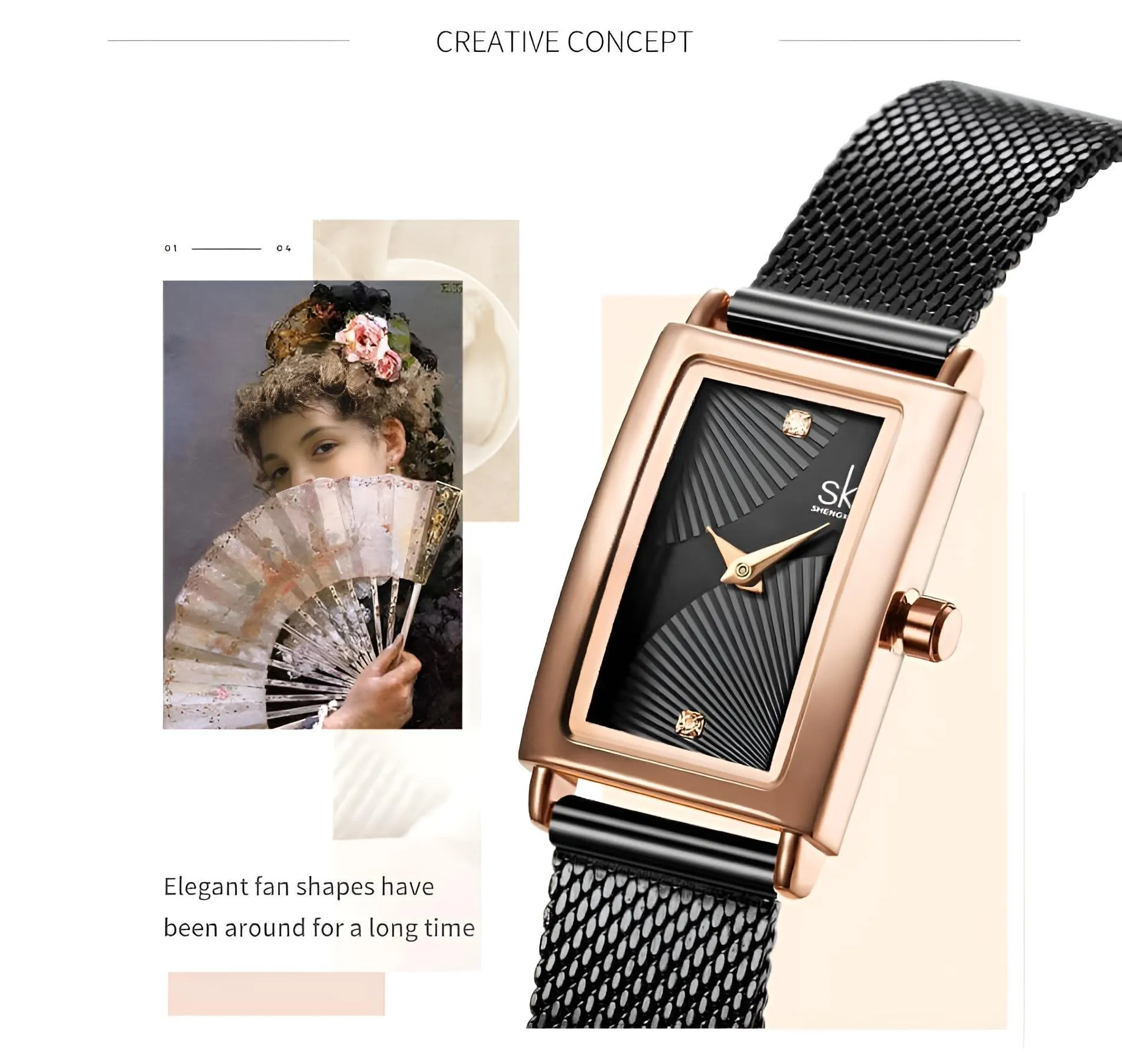 Rectangle Quartz Ladies Watch With Diamond Accents