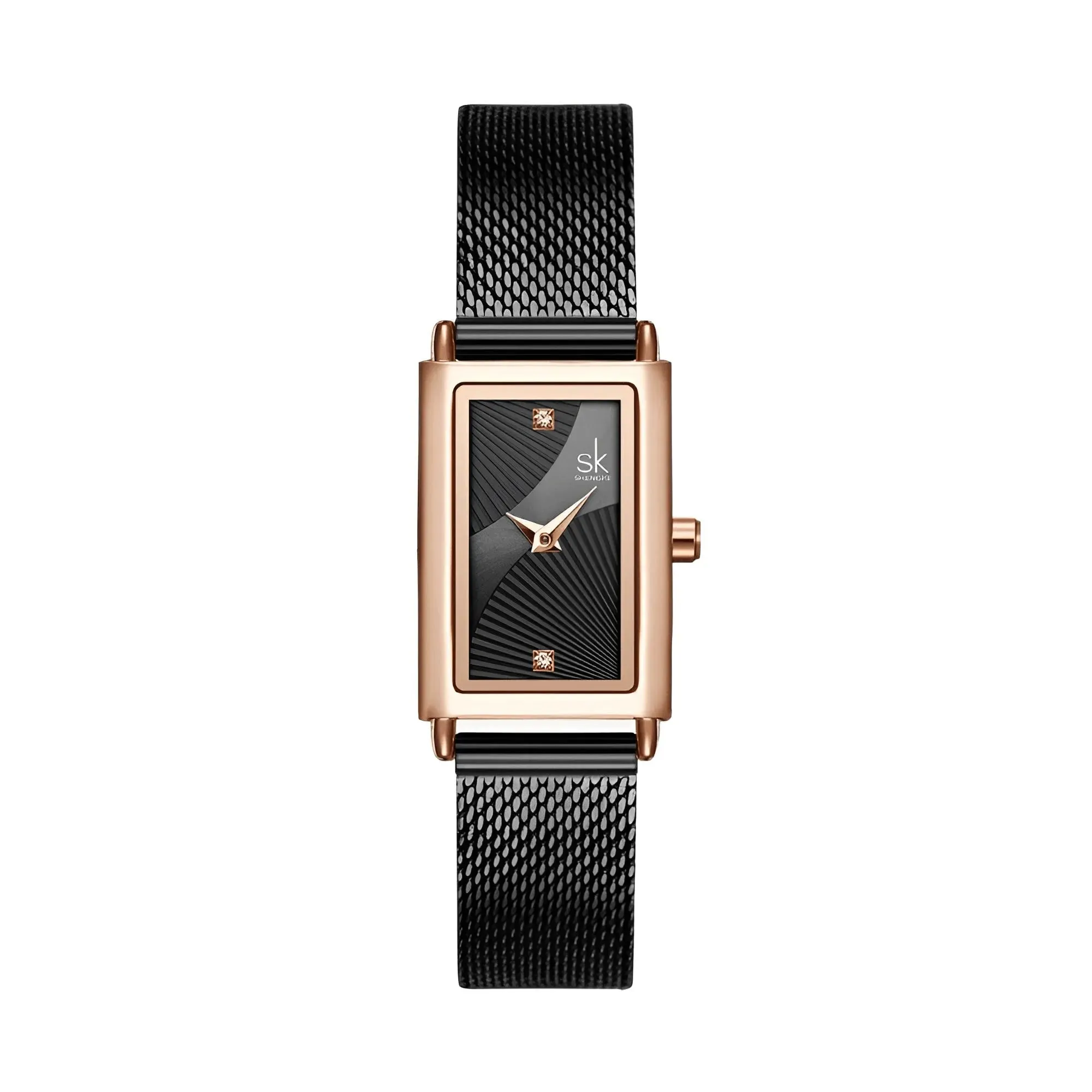 Rectangle Quartz Ladies Watch With Diamond Accents
