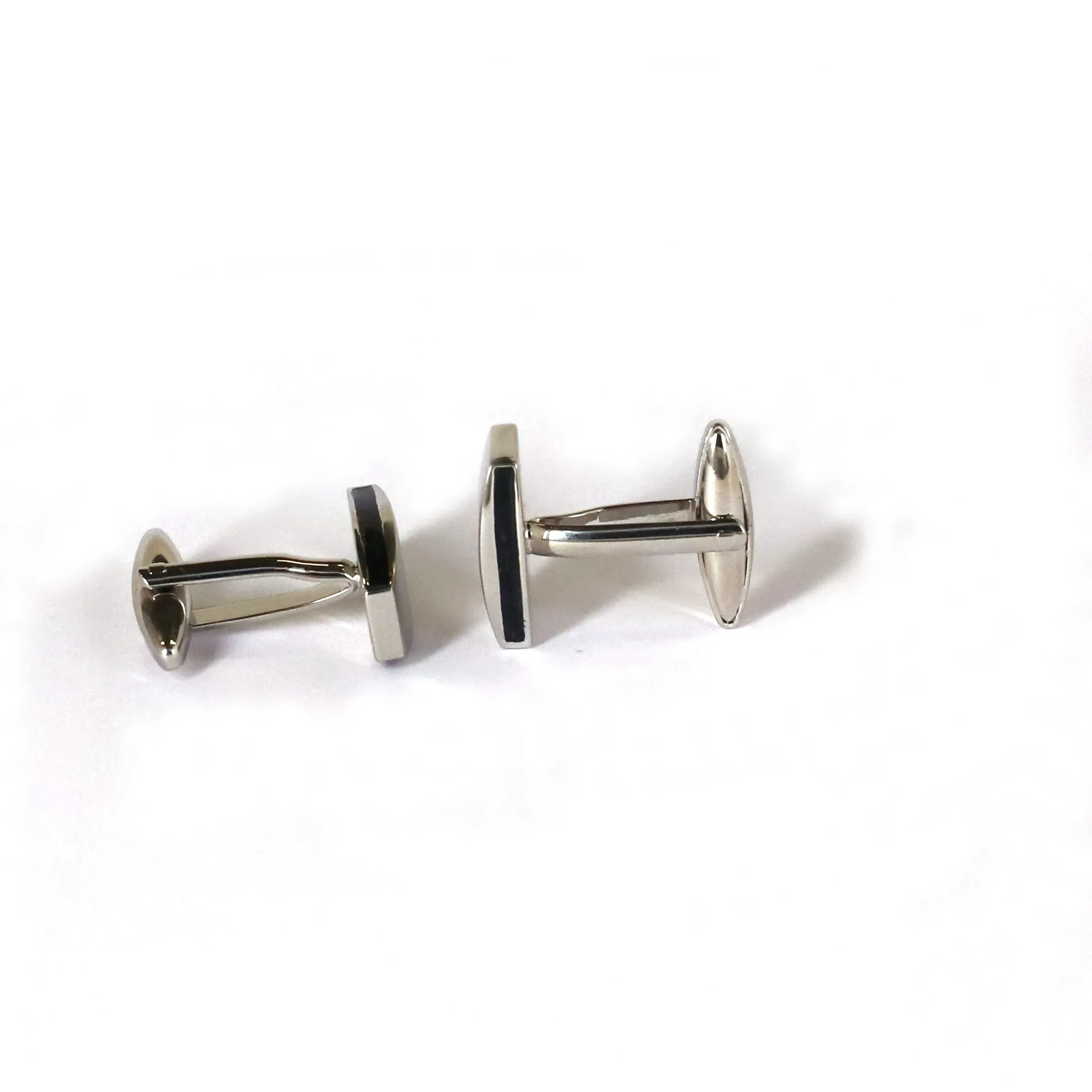 Rectangle shape Silver Solid col cufflinks (Online Exclusive)