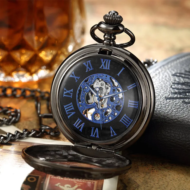 Retro Golden Steel Hollow Exquisite Sculpture Mechanical Pocket FOB Watch